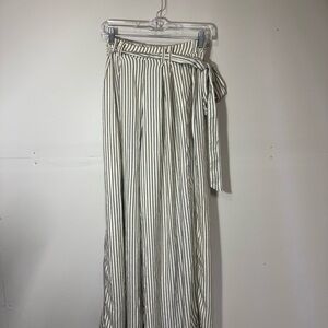 American Eagle Outfitters Striped Wide-Leg Pants - Black and White